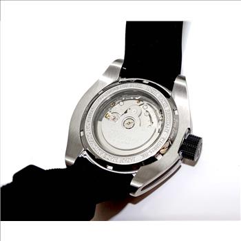 LeChateau, Men's Automatic NH35-24 JEWEL Mov't, Black MOP- Dial - Black Bezel, Silicon Band,  C1S8925-BK - MSRP: $2,388.00