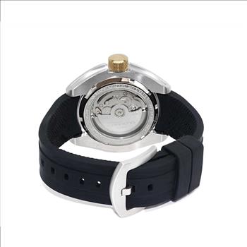 LeChateau, Men's Automatic NH35-24 JEWEL Mov't, Black MOP- Dial - Gold Bezel, Silicon Band,  C1G8925-BK - MSRP: $2,388.00