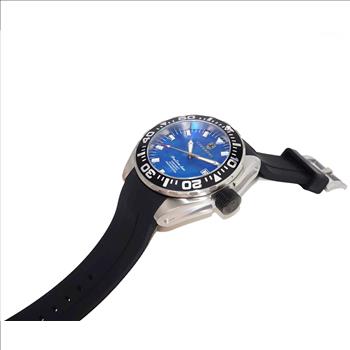 LeChateau, Men's Automatic NH35-24 JEWEL Mov't, Blue MOP- Dial - Black Bezel, Silicon Band,  C1S8925-BU - MSRP: $2,388.00