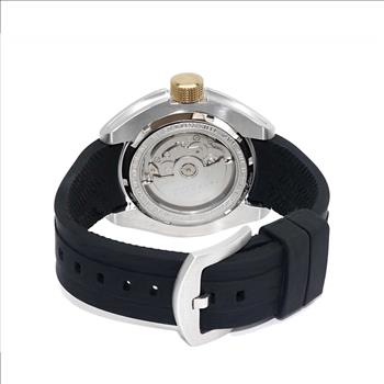 LeChateau, Men's Automatic NH35-24 JEWEL Mov't, Blue MOP- Dial - Gold Bezel, Silicon Band,  C1G8925-BU - MSRP: $2,388.00