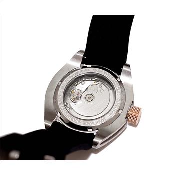 LeChateau, Men's Automatic NH35-24 JEWEL Mov't, Brown MOP- Dial - Black Bezel, Silicon Band,  C1R8925-BN - MSRP: $2,388.00