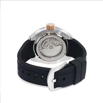 LeChateau, Men's Automatic NH35-24 JEWEL Mov't, Brown MOP- Dial - Black Bezel, Silicon Band,  C1R8925-BN - MSRP: $2,388.00