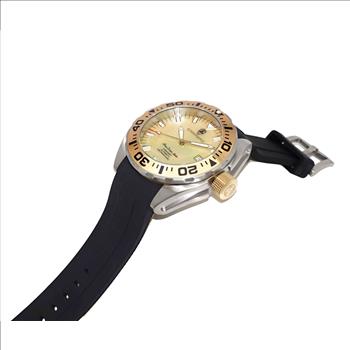 LeChateau, Men's Automatic NH35-24 JEWEL Mov't, Gold MOP- Dial - Gold Bezel, Silicon Band,  C1G8925-GO - MSRP: $2,388.00