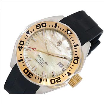 LeChateau, Men's Automatic NH35-24 JEWEL Mov't, Gold MOP- Dial - Gold Bezel, Silicon Band,  C1G8925-GO - MSRP: $2,388.00