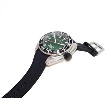 LeChateau, Men's Automatic NH35-24 JEWEL Mov't, Light Blue MOP- Dial - Black Bezel, Silicon Band,  C1S8925-GN - MSRP: $2,388.00