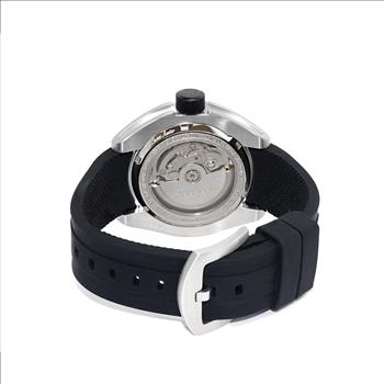 LeChateau, Men's Automatic NH35-24 JEWEL Mov't, Maroon MOP- Dial - Black Bezel, Silicon Band,  C1S8925-BN - MSRP: $2,388.00