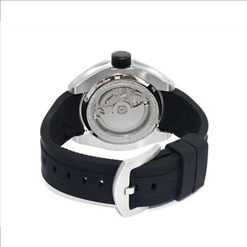LeChateau, Men's Automatic NH35-24 JEWEL Mov't, White MOP- Dial - Black Bezel, Silicon Band,  C1S8925-WT - MSRP: $2,388.00