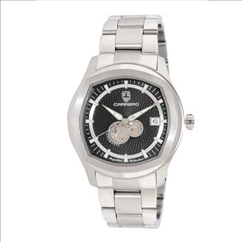 Lechateau Men's Automatic NH35A - 24 JEWELS, Black Date Dial with Heart Beat, Exhibition Back (MSRP: $2,268.00)