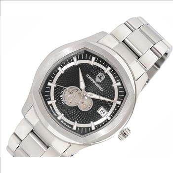 Lechateau Men's Automatic NH35A - 24 JEWELS, Black Date Dial with Heart Beat, Exhibition Back (MSRP: $2,268.00)