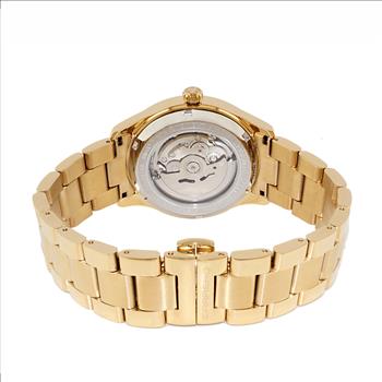 Lechateau Men's Automatic NH35A - 24 JEWELS, Black with Heart Beat, Goldtone, C1G1875-BK - Retail At (MSRP: $2,268.00)