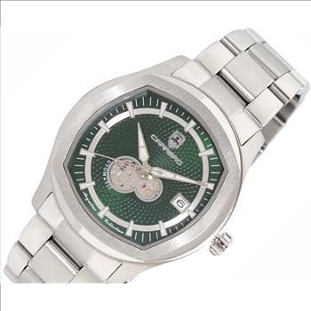 Lechateau, Men's Automatic NH35A - 24 JEWELS, Green Date Dial with Heart Beat, Exhibition Back, (MSRP: $2,268.00)