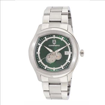 Lechateau, Men's Automatic NH35A - 24 JEWELS, Green Date Dial with Heart Beat, Exhibition Back, (MSRP: $2,268.00)