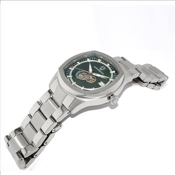 Lechateau, Men's Automatic NH35A - 24 JEWELS, Green Date Dial with Heart Beat, Exhibition Back, (MSRP: $2,268.00)