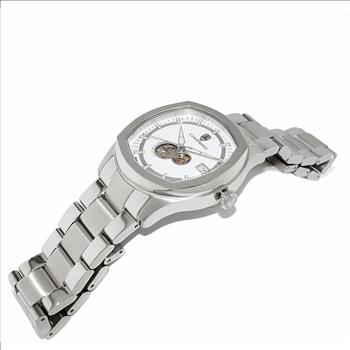Lechateau Men's Automatic NH35A - 24 JEWELS, White Date Dial with Heart Beat, Exhibition Back, (MSRP: $2,268.00)