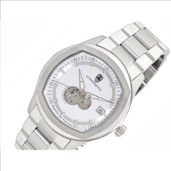 Lechateau Men's Automatic NH35A - 24 JEWELS, White Date Dial with Heart Beat, Exhibition Back, (MSRP: $2,268.00)