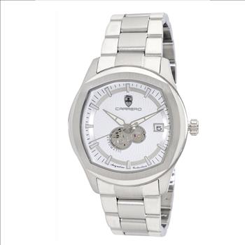 Lechateau Men's Automatic NH35A - 24 JEWELS, White Date Dial with Heart Beat, Exhibition Back, (MSRP: $2,268.00)