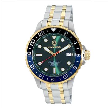 LeChateau, Men's NH35 AUTOMATIC MOVEMENT, 10 ATM, 2-TONE - GREEN DIAL -BLACK/BLUE, C1TT737BU-BK_GN - MSRP: $2,340.00