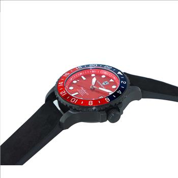 LeChateau, Men's  NH35 AUTOMATIC MOVEMENT, 10 ATM, IP-BLACK - BLUE/RED, BLACK BAND,  C1B737BU-MR_LBK - MSRP:  $2,340.00