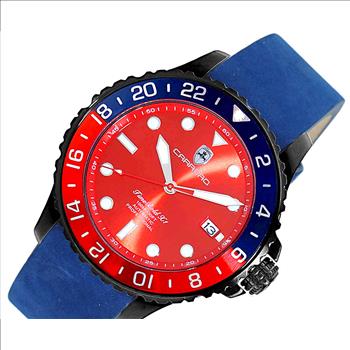 LeChateau, Men's  NH35 AUTOMATIC MOVEMENT, 10 ATM, IP-BLACK - BLUE/RED, BLUE BAND,  C1B737BU-MR_LBU - MSRP:  $2,340.00