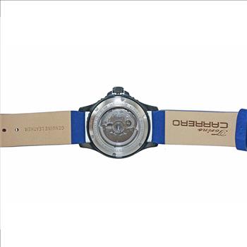 LeChateau, Men's  NH35 AUTOMATIC MOVEMENT, 10 ATM, IP-BLACK - BLUE/RED, BLUE BAND,  C1B737BU-MR_LBU - MSRP:  $2,340.00