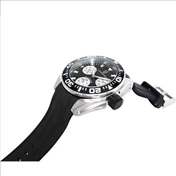 LeChateau, Men's Swiss Multi-Functiom Ronda X30 Movement, Black Dial -Bezel, Silicon Band, C1BK8824-BK - MSRP: $2,340.00