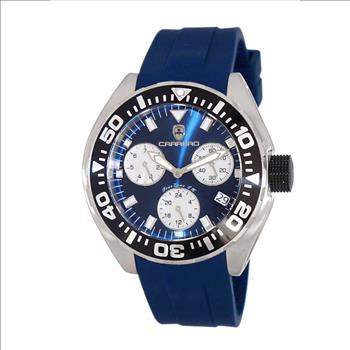 LeChateau, Men's Swiss Multi-Functiom Ronda X30 Movement, Blue Dial - Black Bezel, Silicon Band,  C1BK8824-BU - MSRP: $2,340.00