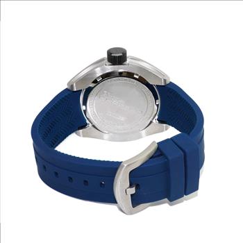 LeChateau, Men's Swiss Multi-Functiom Ronda X30 Movement, Blue Dial - Black Bezel, Silicon Band,  C1BK8824-BU - MSRP: $2,340.00