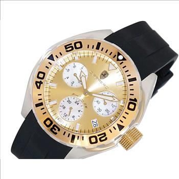 LeChateau, Men's Swiss Multi-Functiom Ronda X30 Movement, Gold Dial - Gold Bezel, Silicon Band,  C1G8824-GO - MSRP: $2,340.00