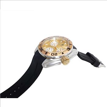 LeChateau, Men's Swiss Multi-Functiom Ronda X30 Movement, Gold Dial - Gold Bezel, Silicon Band,  C1G8824-GO - MSRP: $2,340.00