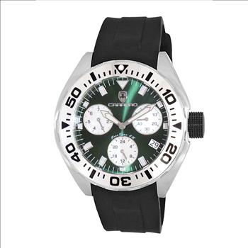 LeChateau, Men's Swiss Multi-Functiom Ronda X30 Movement, Green Dial -Bezel, Silicon Band, C1S8824-GN_BK - MSRP: $2,340.00