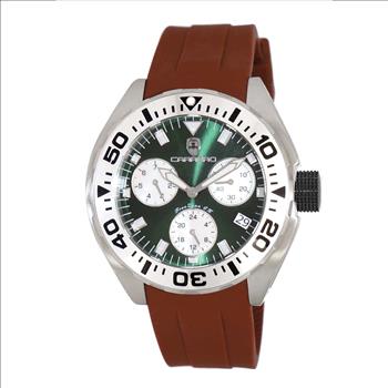 LeChateau, Men's Swiss Multi-Functiom Ronda X30 Movement, Green Dial -Bezel, Silicon Band, C1S8824-GN_BN - MSRP: $2,340.00