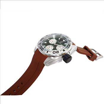 LeChateau, Men's Swiss Multi-Functiom Ronda X30 Movement, Green Dial -Bezel, Silicon Band, C1S8824-GN_BN - MSRP: $2,340.00
