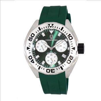 LeChateau, Men's Swiss Multi-Functiom Ronda X30 Movement, Green Dial -Bezel, Silicon Band, C1SK8824-GN - MSRP: $2,340.00