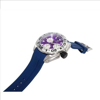 LeChateau, Men's Swiss Multi-Functiom Ronda X30 Movement, Purple Dial -Bezel, Blue Silicon Band, C1S8824-PU_BU - MSRP: $2,340.00