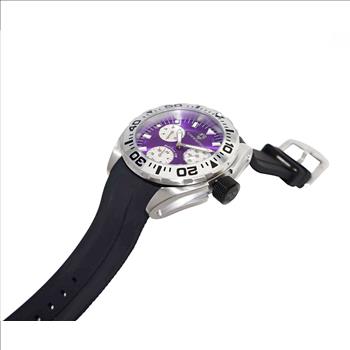 LeChateau, Men's Swiss Multi-Functiom Ronda X30 Movement, Purple Dial -Bezel, Silicon Band, C1SK8824-PU - MSRP: $2,340.00