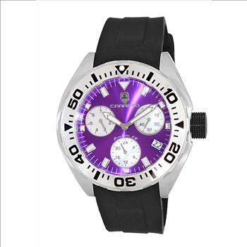 LeChateau, Men's Swiss Multi-Functiom Ronda X30 Movement, Purple Dial -Bezel, Silicon Band, C1SK8824-PU - MSRP: $2,340.00