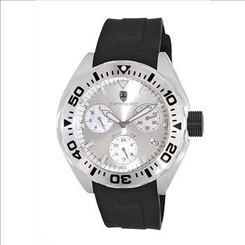 LeChateau, Men's Swiss Multi-Functiom Ronda X30 Movement, White Dial -Bezel, Silicon Band, C1SK8824-WT - MSRP: $2,340.00