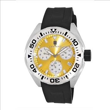 LeChateau, Men's Swiss Multi-Functiom Ronda X30 Movement, Yellow Dial -Bezel, Silicon Band, C1SK8824-YL - MSRP: $2,340.00