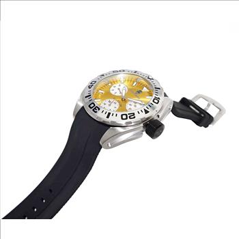 LeChateau, Men's Swiss Multi-Functiom Ronda X30 Movement, Yellow Dial -Bezel, Silicon Band, C1SK8824-YL - MSRP: $2,340.00