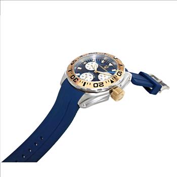 LeChateau, Men's Swiss Multi-Functiom Ronda X30 Mov't, Blue  Dial - Gold Bezel, Silicon Band,  C1G8824-BU - MSRP: $2,340.00