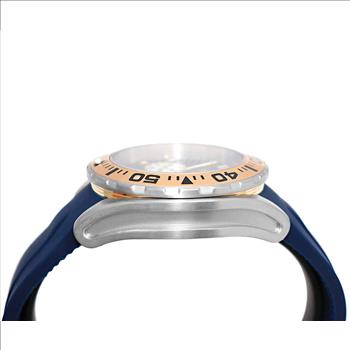 LeChateau, Men's Swiss Multi-Functiom Ronda X30 Mov't, Blue  Dial - Gold Bezel, Silicon Band,  C1G8824-BU - MSRP: $2,340.00