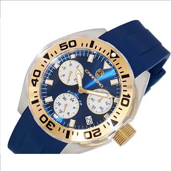LeChateau, Men's Swiss Multi-Functiom Ronda X30 Mov't, Blue  Dial - Gold Bezel, Silicon Band,  C1G8824-BU - MSRP: $2,340.00