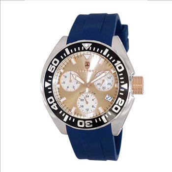 LeChateau, Men's Swiss Multi-Functiom Ronda X30 Mov't, Brown Dial , Silicon Band,Rosetone  C1R8824-BN_BU - MSRP: $2,340.00