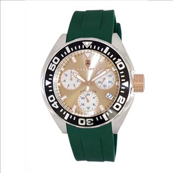 LeChateau, Men's Swiss Multi-Functiom Ronda X30 Mov't, Brown Dial , Silicon Band,Rosetone  C1R8824-BN_GN - MSRP: $2,340.00