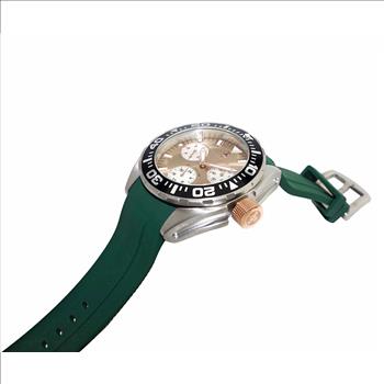 LeChateau, Men's Swiss Multi-Functiom Ronda X30 Mov't, Brown Dial , Silicon Band,Rosetone  C1R8824-BN_GN - MSRP: $2,340.00