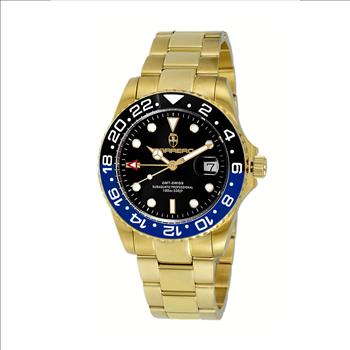 Lechateau Men's, SWISS QUARTZ  Black Date- Dial, Ceramic Bezel,  C1G10BK-BKBU Retail at (MSRP: $1,908.00)