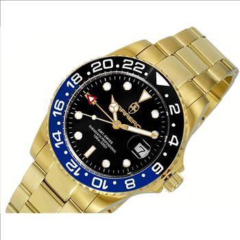 Lechateau Men's, SWISS QUARTZ  Black Date- Dial, Ceramic Bezel,  C1G10BK-BKBU Retail at (MSRP: $1,908.00)