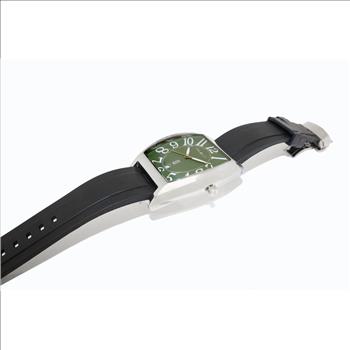 Lechateau,  Men's Swiss Quartz Date Black Dial, Silcon Band 1Z-101G-SS , Retail at (MSRP: $895.00)