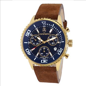 LeChateau - Men's SWISS RHONDA Z-60 Chronograph Men's, Blue  Date Dial-Goldtone , C1G4343BU_LBN  Retail at (MSRP: $2,124.00)