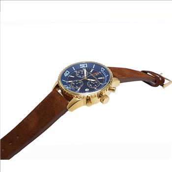 LeChateau - Men's SWISS RHONDA Z-60 Chronograph Men's, Blue  Date Dial-Goldtone , C1G4343BU_LBN  Retail at (MSRP: $2,124.00)